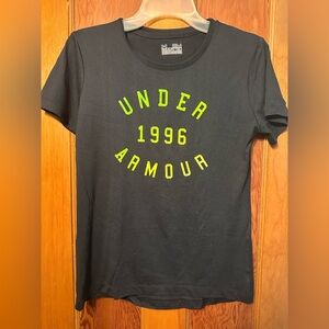 Under Armour Charcoal Tee with Bright Green Accents